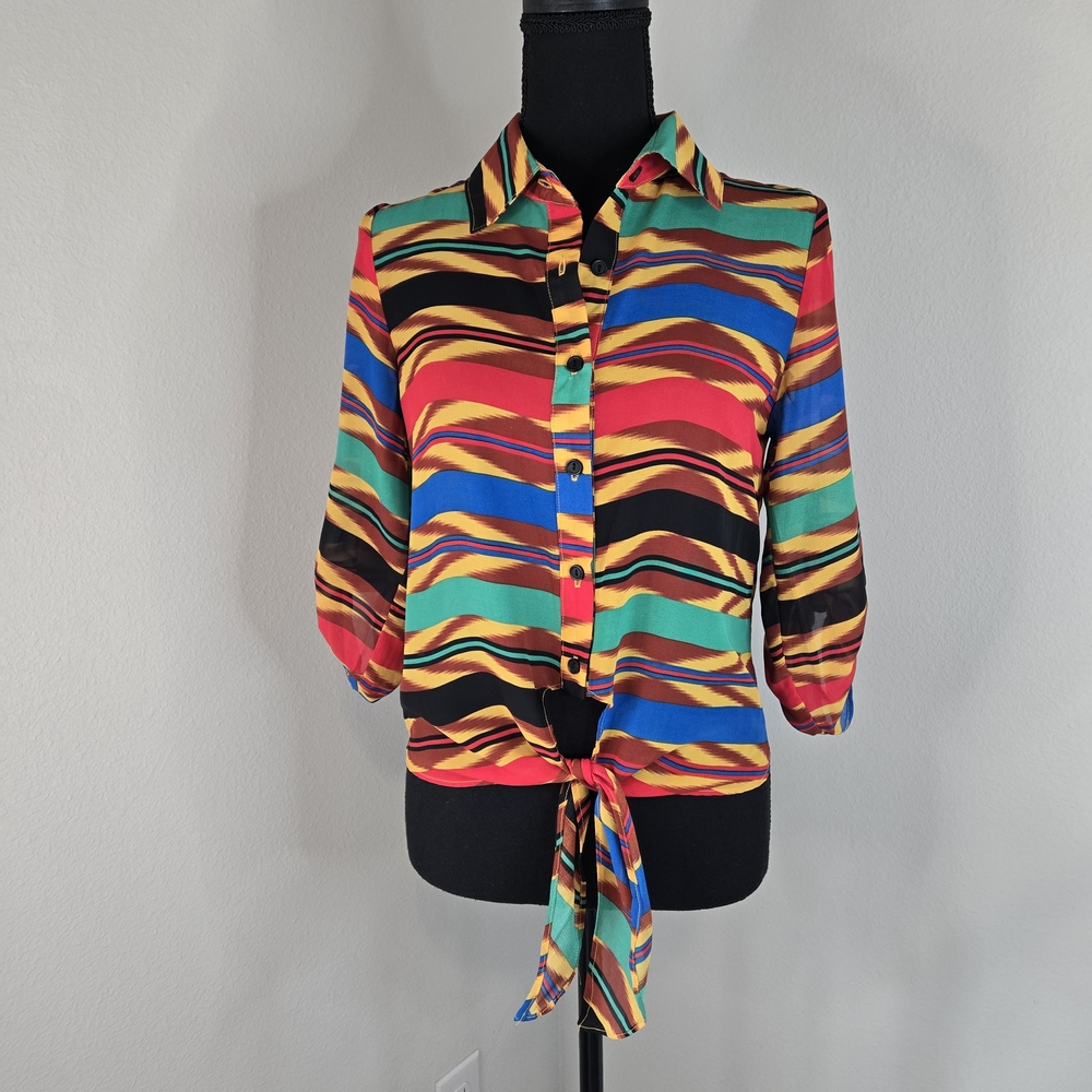 Multicolor Striped Button Down Shirt
